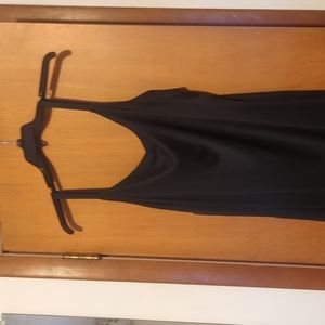 Size 18 navy and green polkadot dress. The dress is from Lane Bryant.